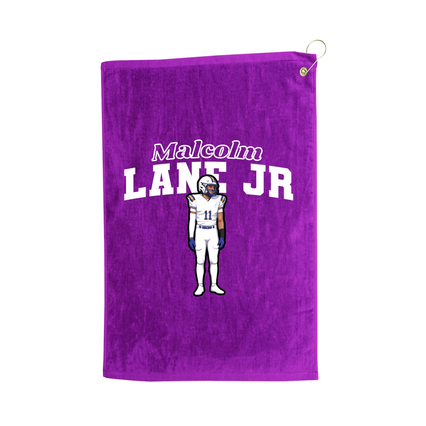 Golf Towel — Name Arch in Purple