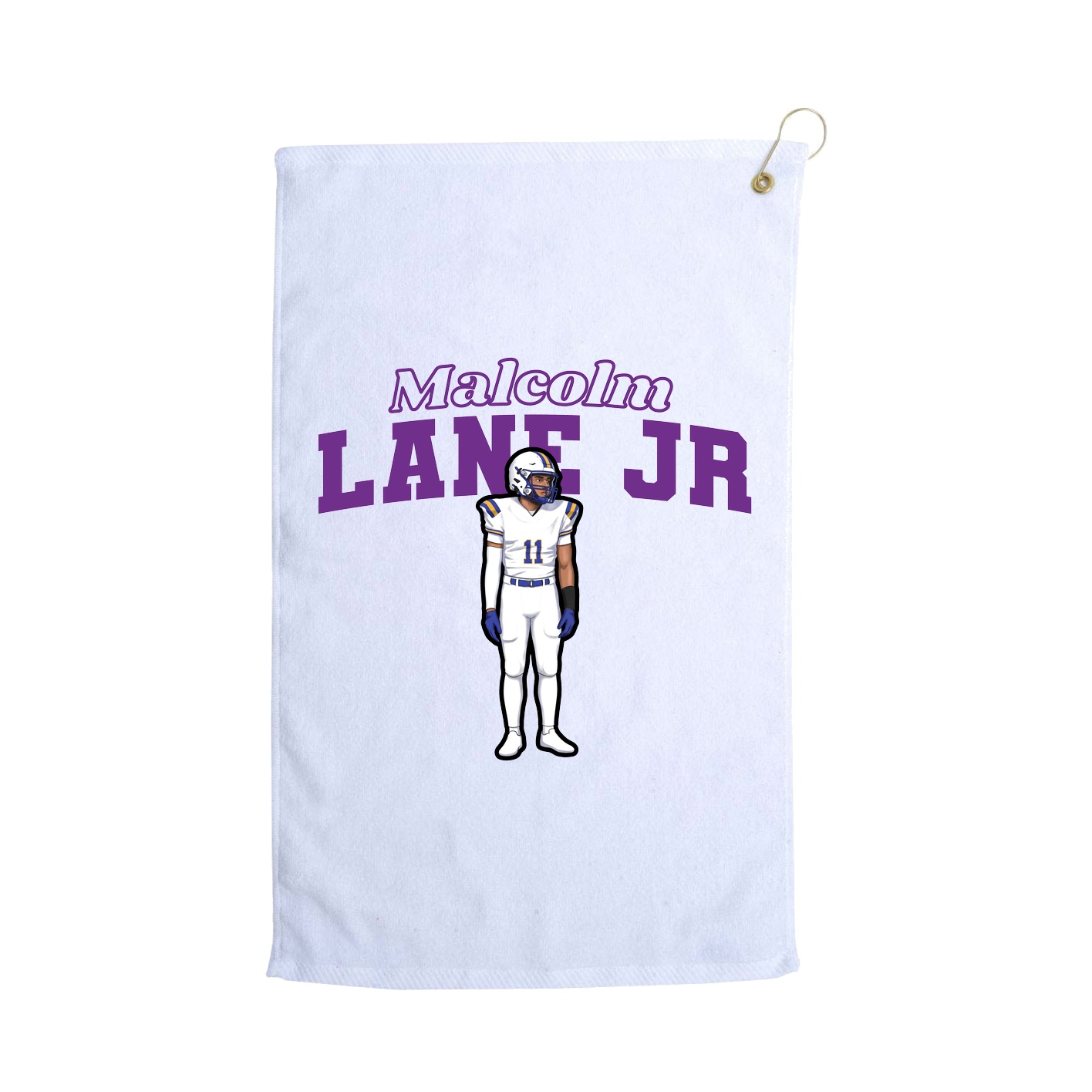 Golf Towel — Name Arch in White