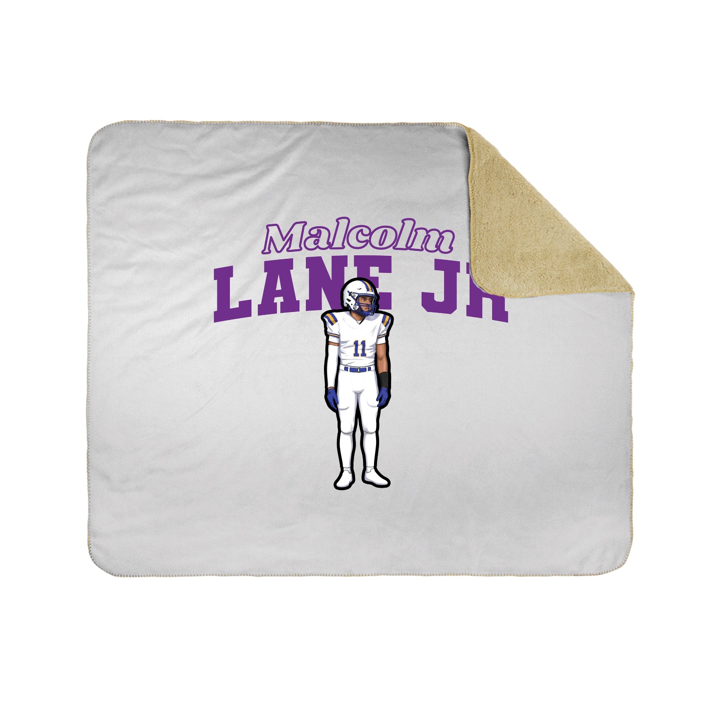 Throw Blanket — Name Arch in White