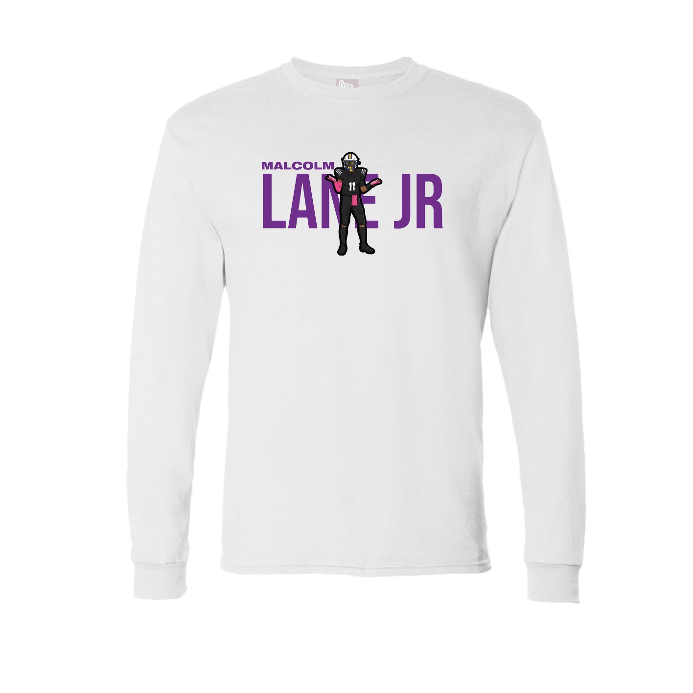 Long Sleeve Tee — Player Name in White