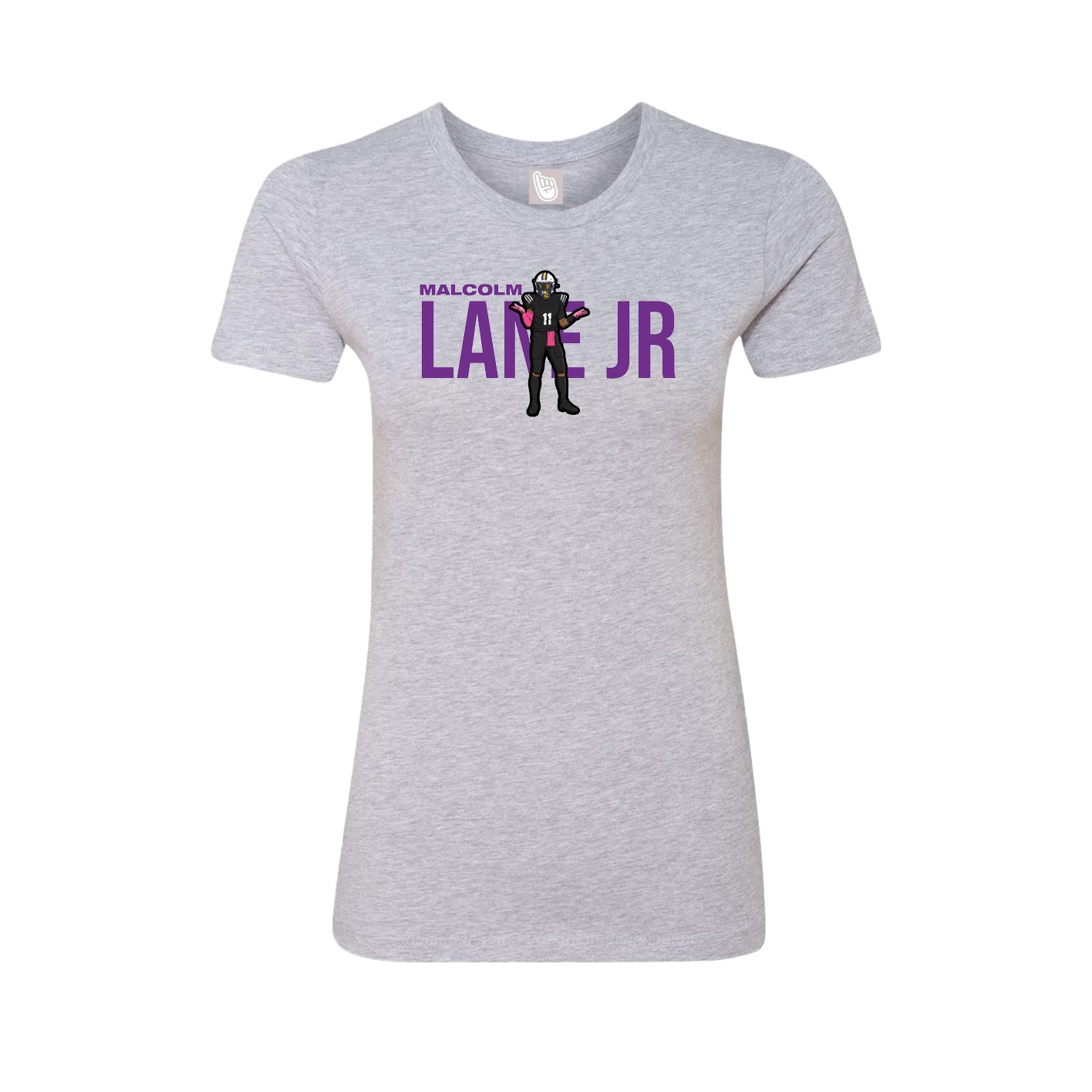 Fitted Women's Tee — Player Name in Grey