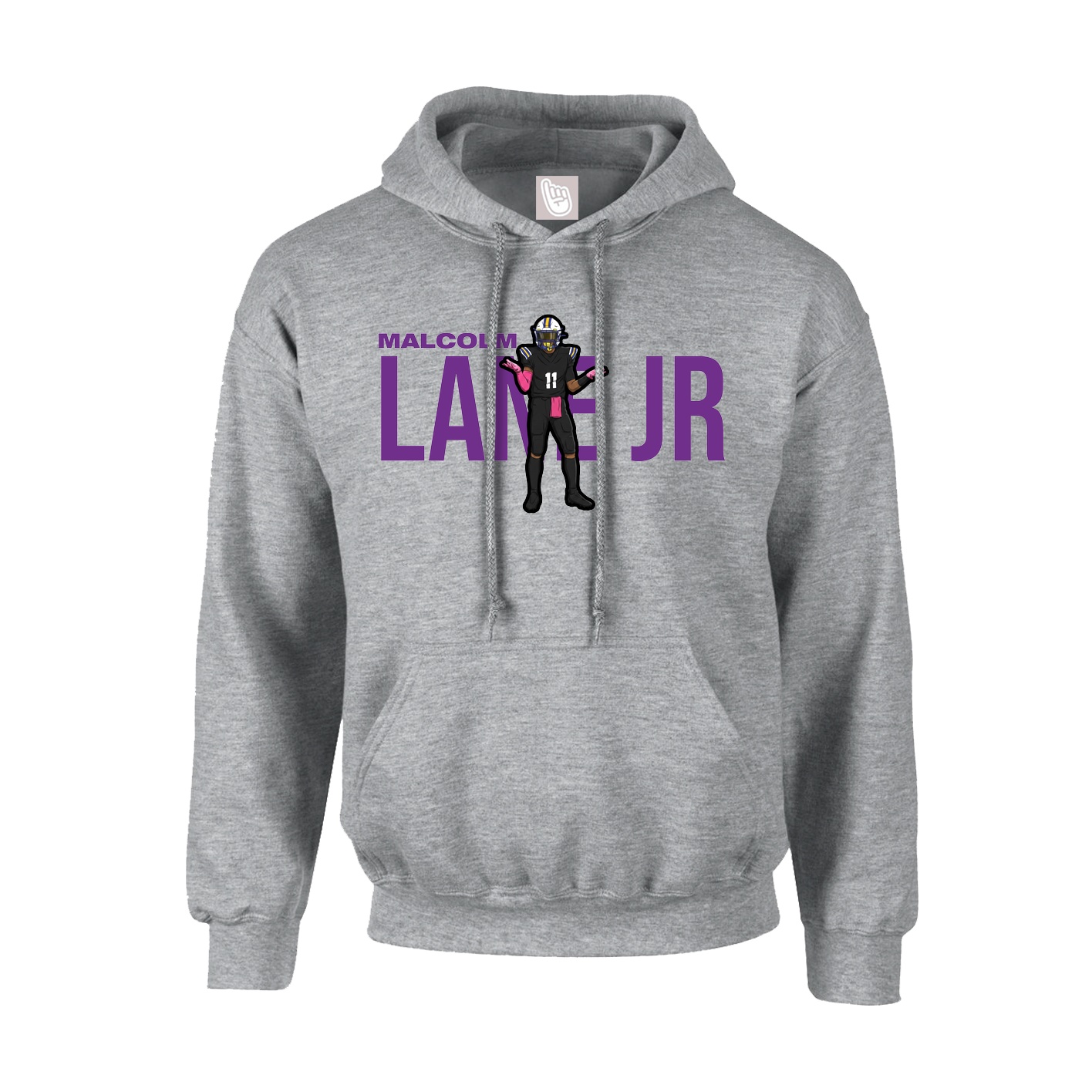 Youth Hoodie — Player Name in Grey