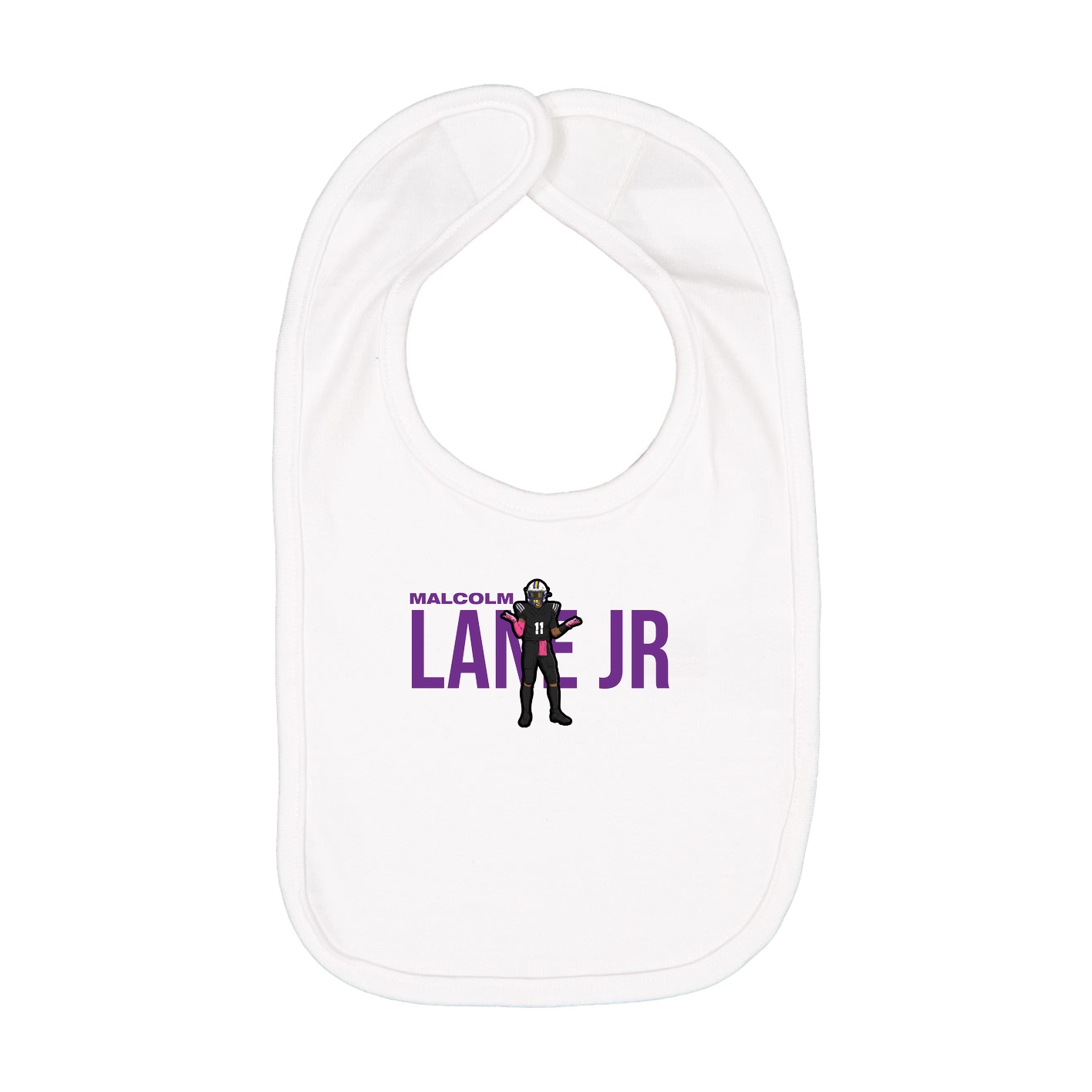 Infant Bib — Player Name in White