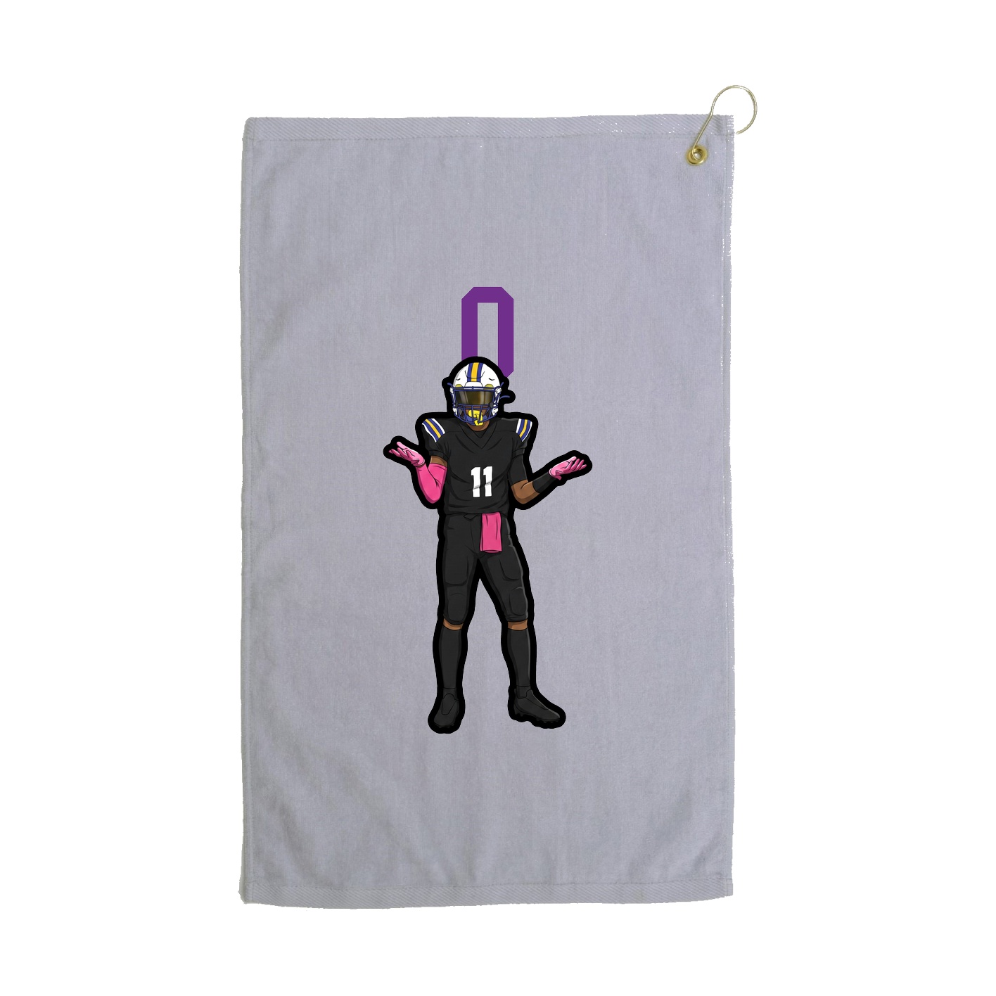 Golf Towel — Number Top in Grey