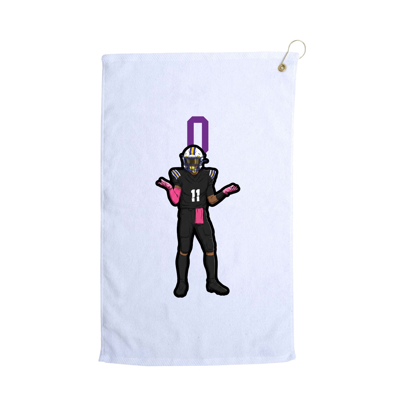 Golf Towel — Number Top in White