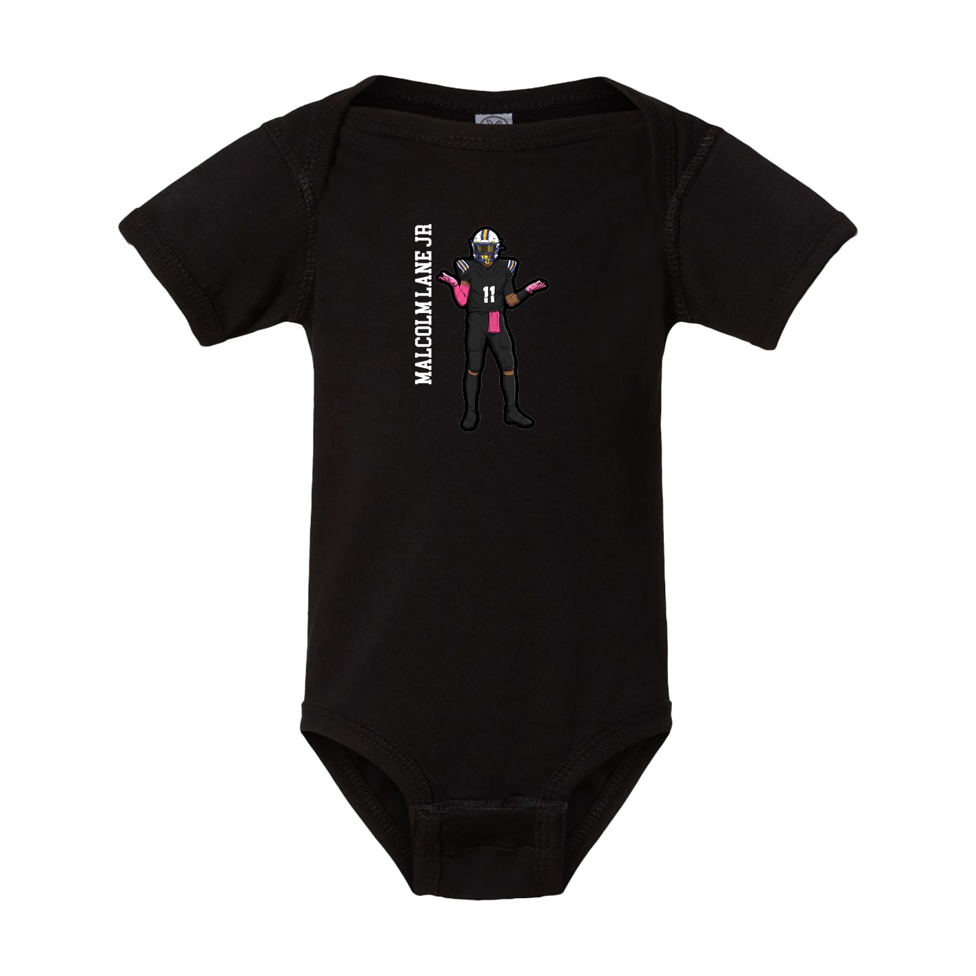 Baby Onesie — Name Vertical in Black