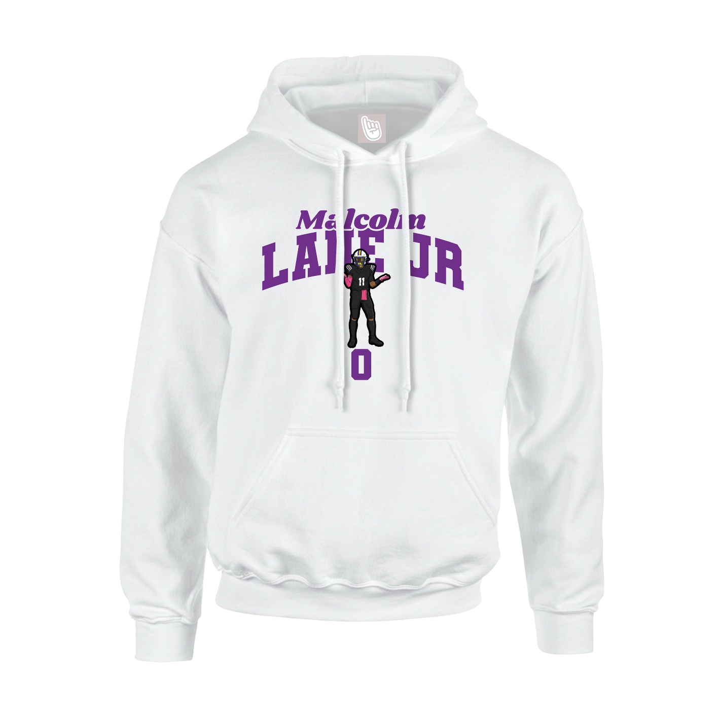 Youth Hoodie — Signature Arch in White