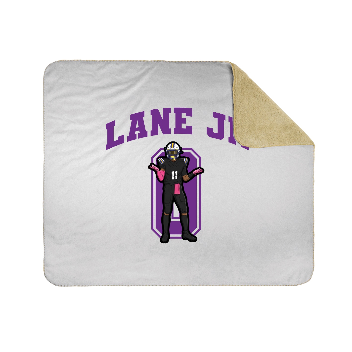 Throw Blanket — Number in White