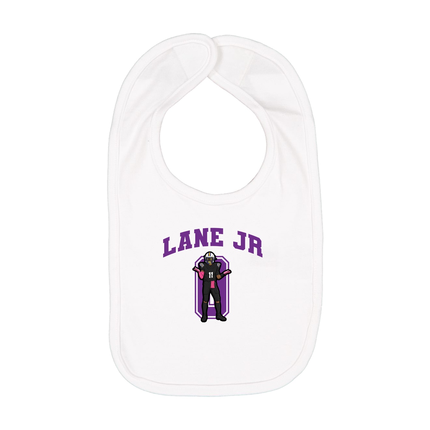 Infant Bib — Number in White