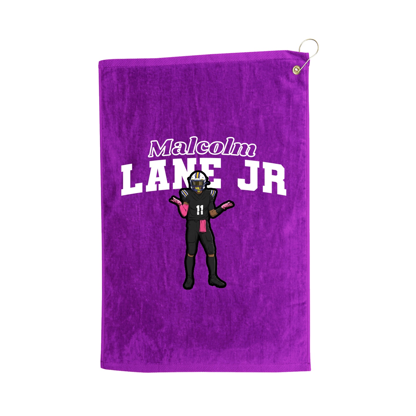 Golf Towel — Name Arch in Purple