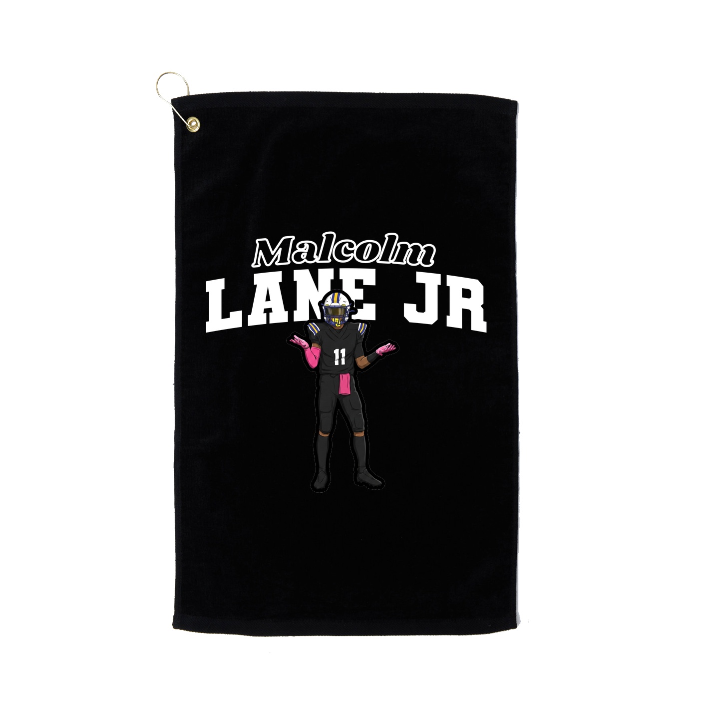 Golf Towel — Name Arch in Black