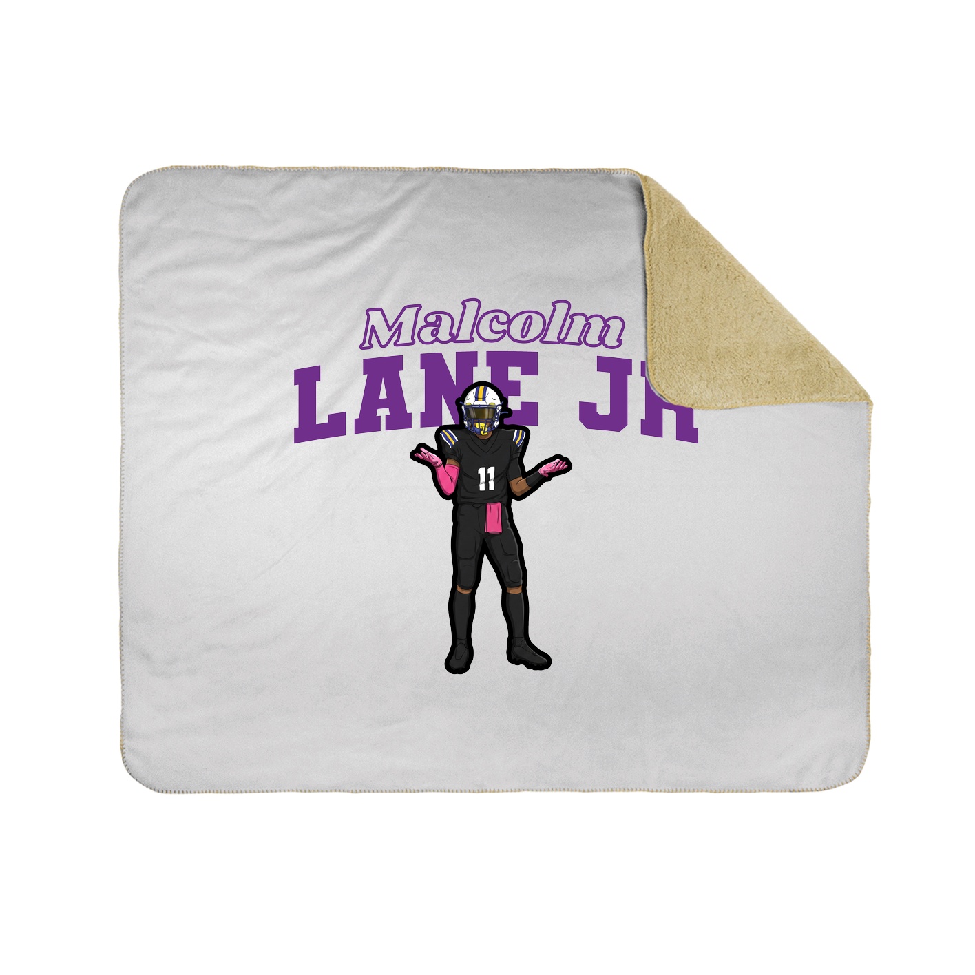 Throw Blanket — Name Arch in White