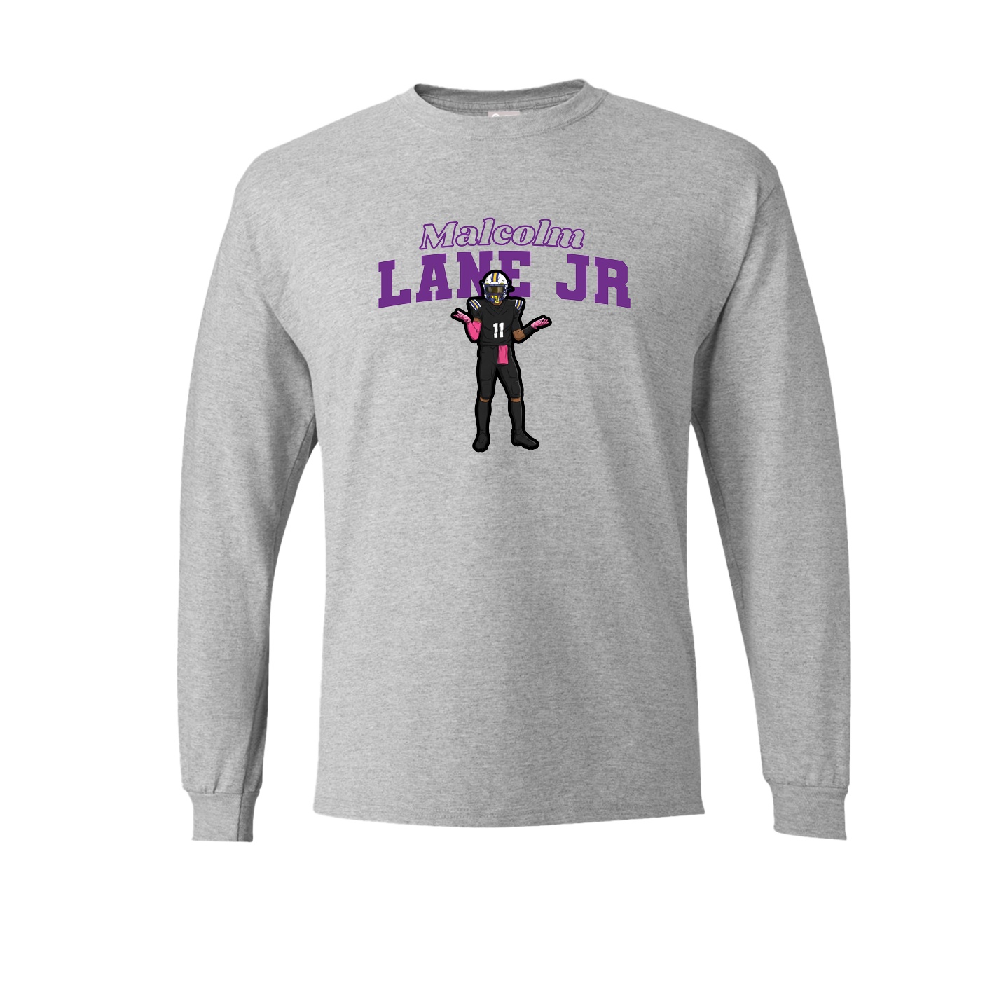 Long Sleeve Tee — Name Arch in Grey