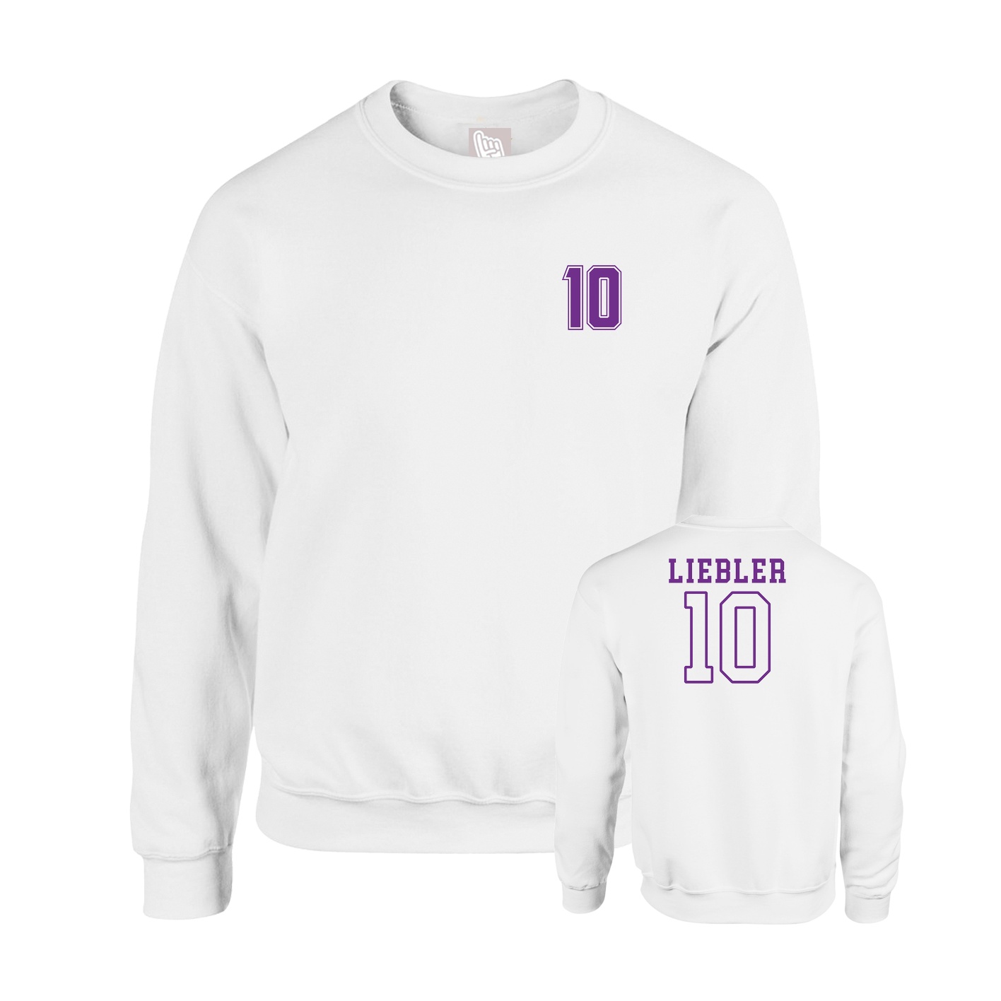 Fleece Crew — Chest Back in White