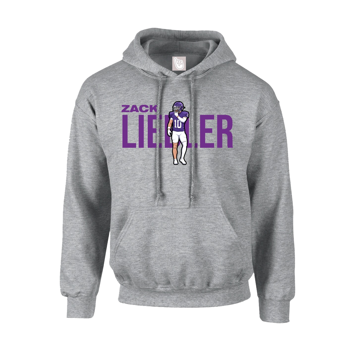 Hoodie — Player Name in Grey
