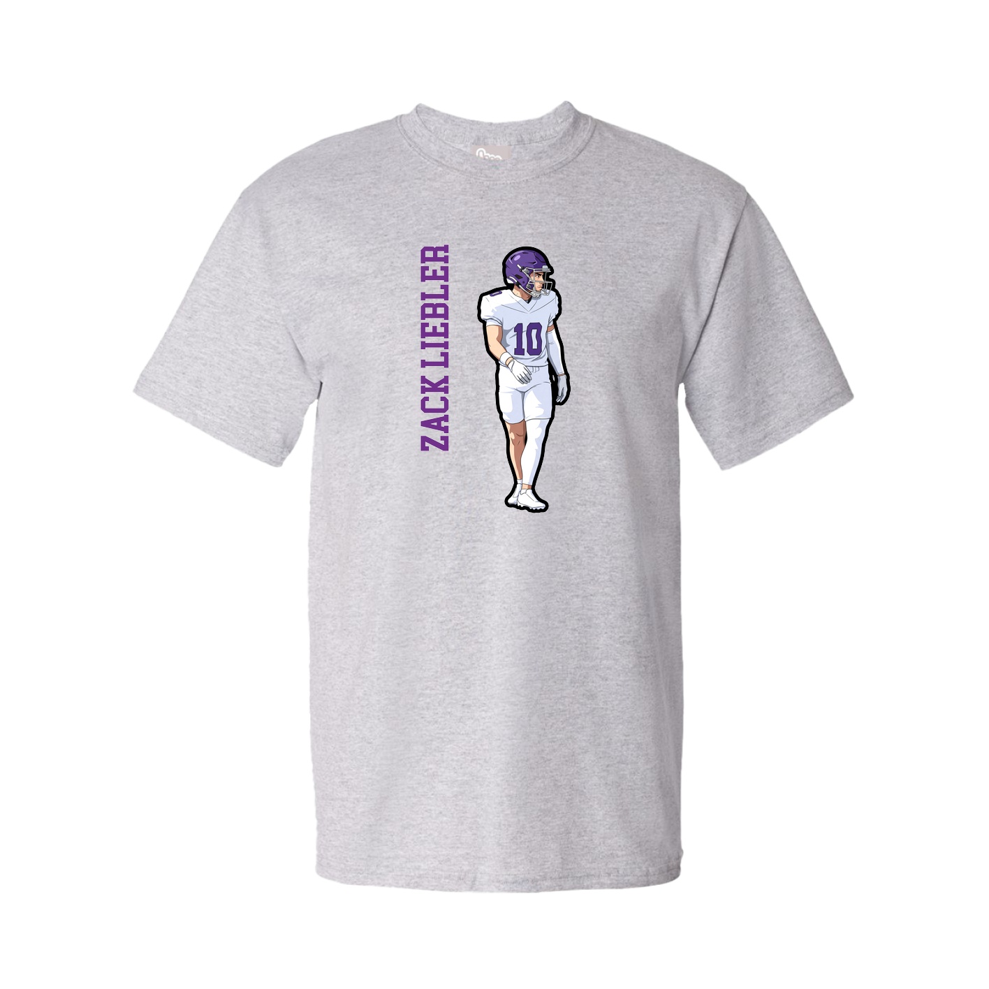 Tee — Name Vertical in Grey