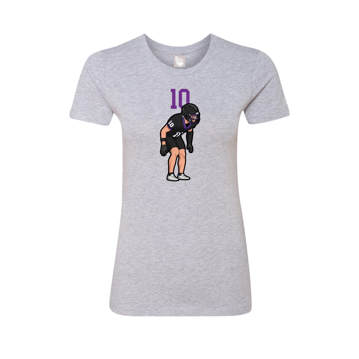 Fitted Women's Tee — Number Top in Grey