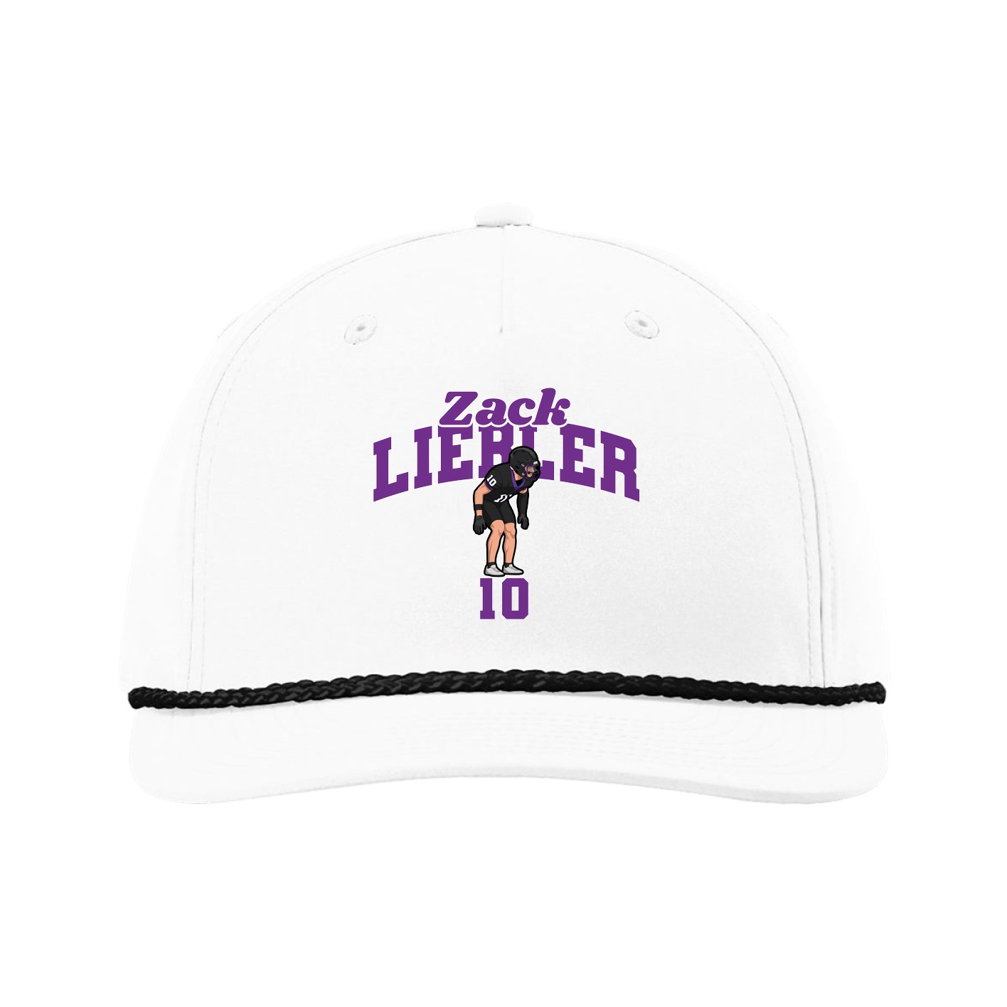 Five-Panel Classic Rope Cap — Signature Arch in White