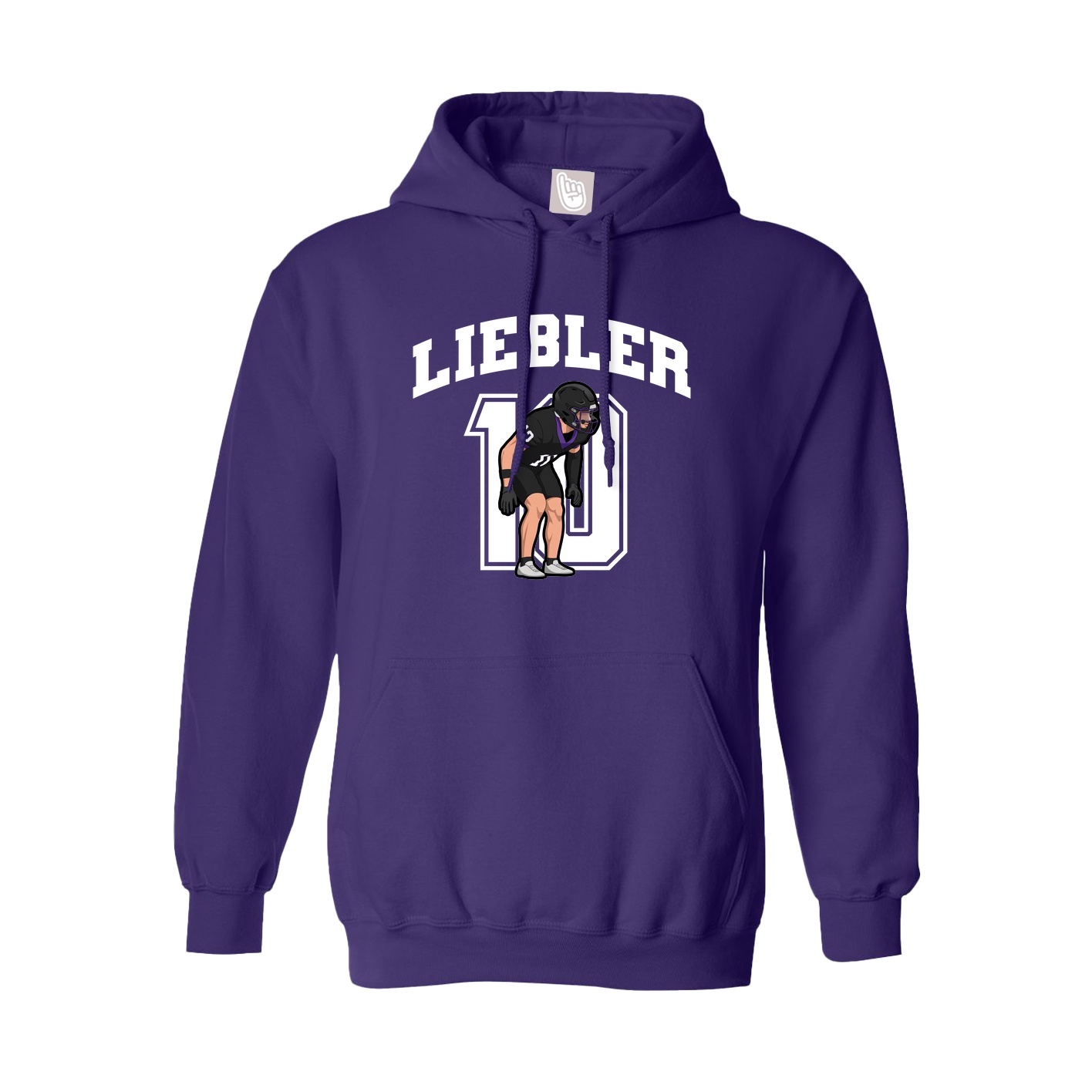 Youth Hoodie — Number in Purple