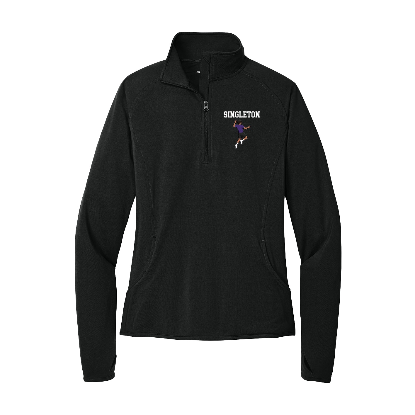 Women's Q-Zip Pullover — Shirsey in Black