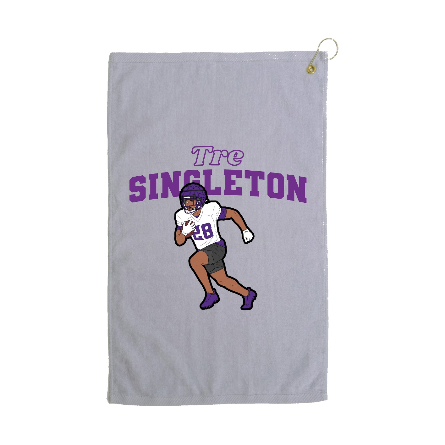 Golf Towel — Name Arch in Grey