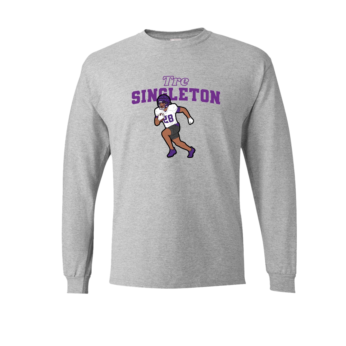 Long Sleeve Tee — Name Arch in Grey
