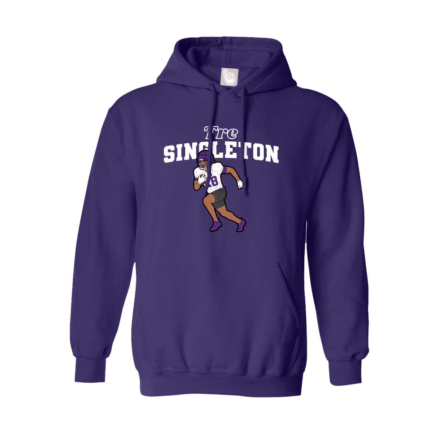 Youth Hoodie — Name Arch in Purple