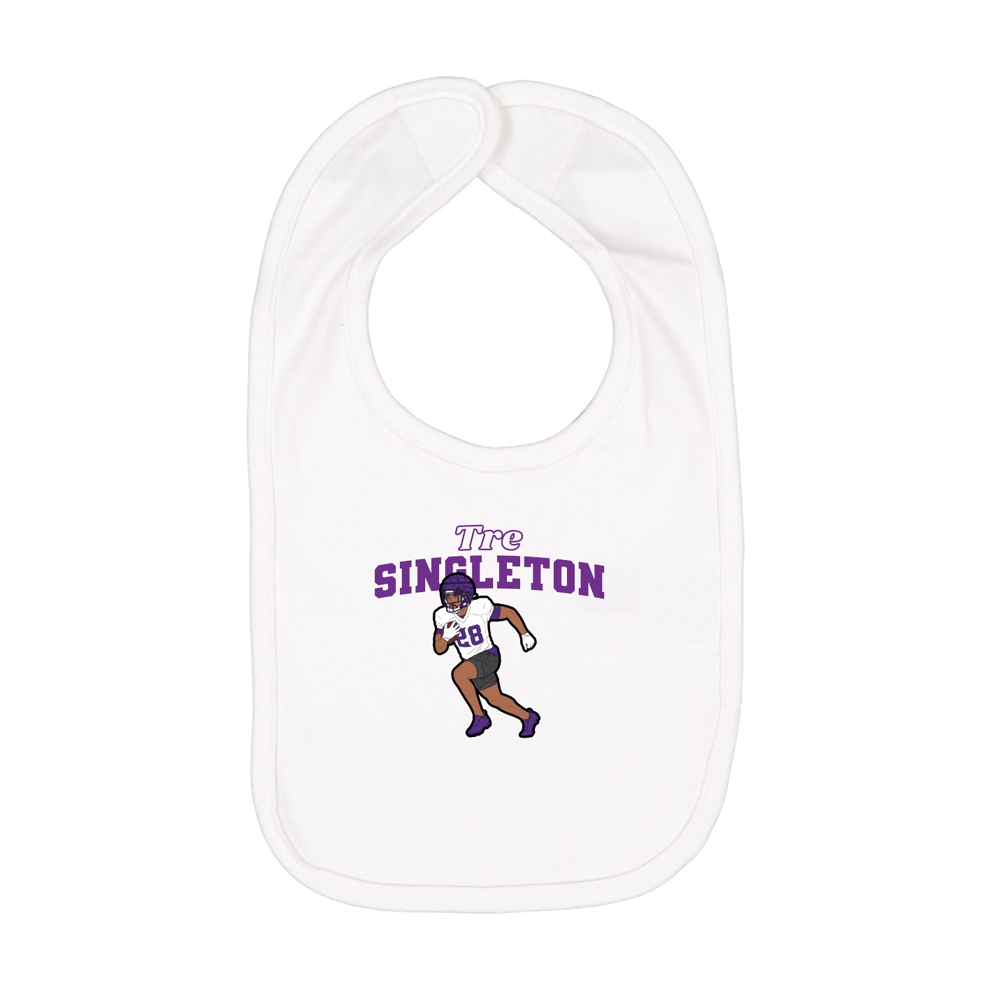 Infant Bib — Name Arch in White