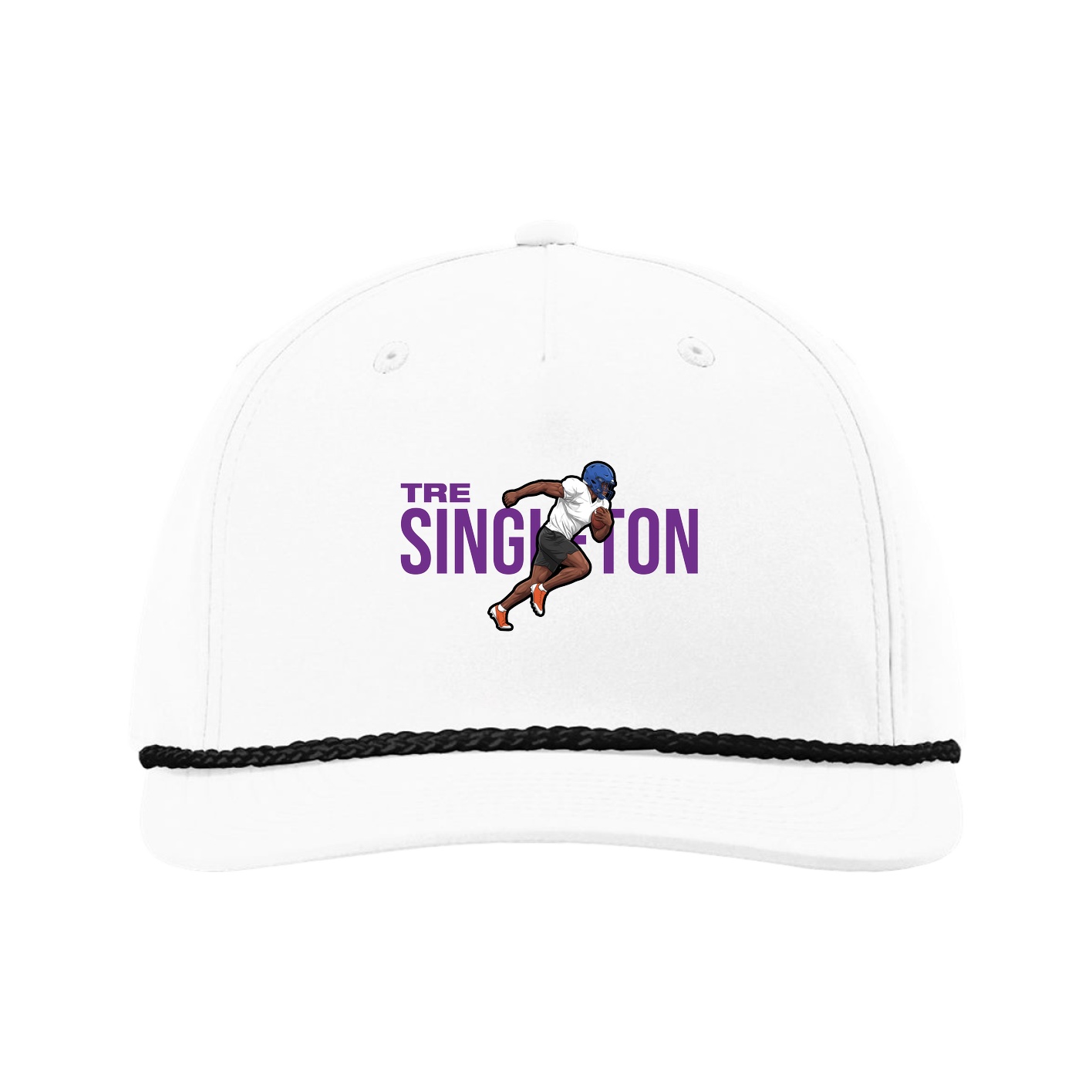 Five-Panel Classic Rope Cap — Player Name in White