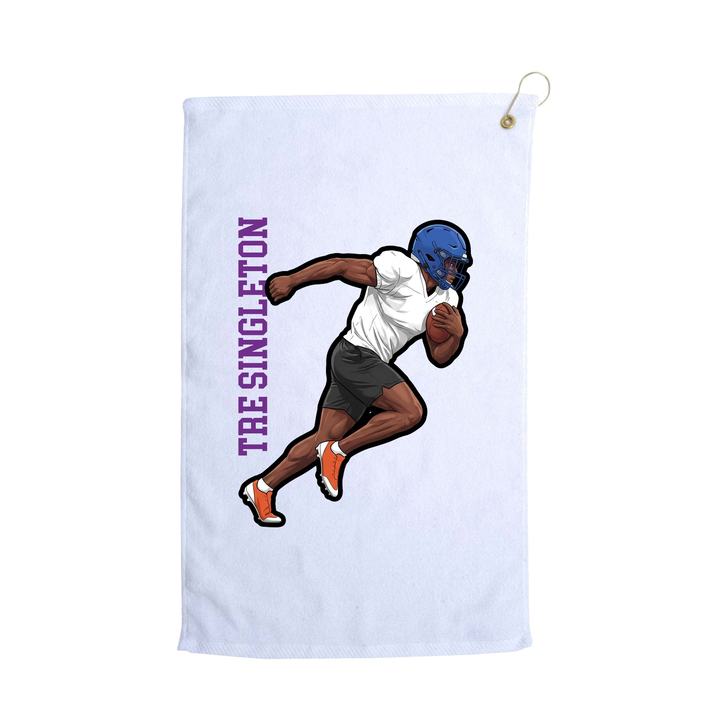 Golf Towel — Name Vertical in White
