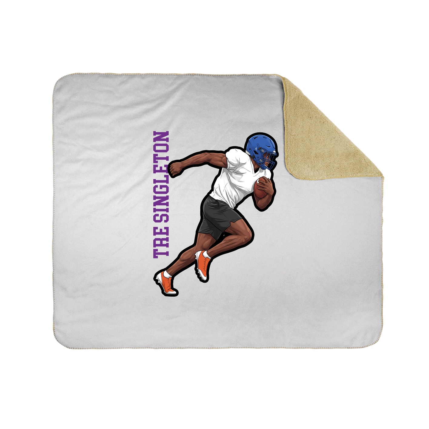 Throw Blanket — Name Vertical in White