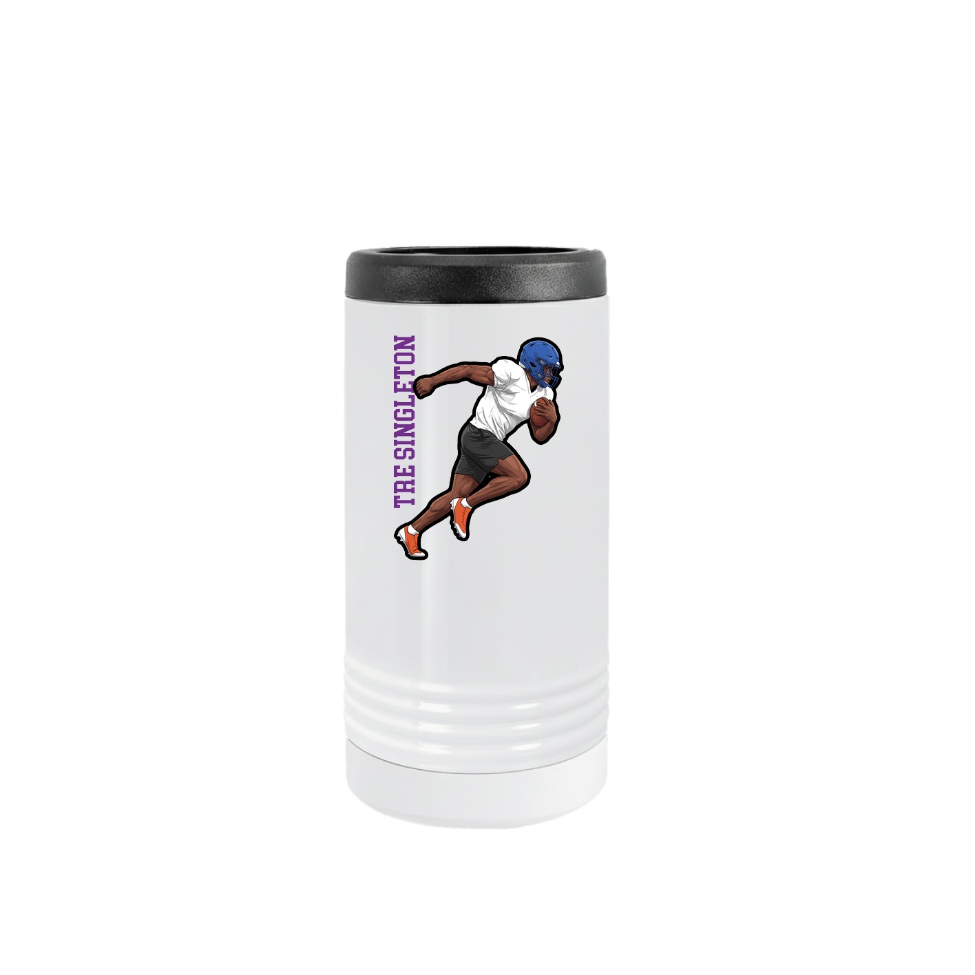 Slim Beverage Holder — Name Vertical in White