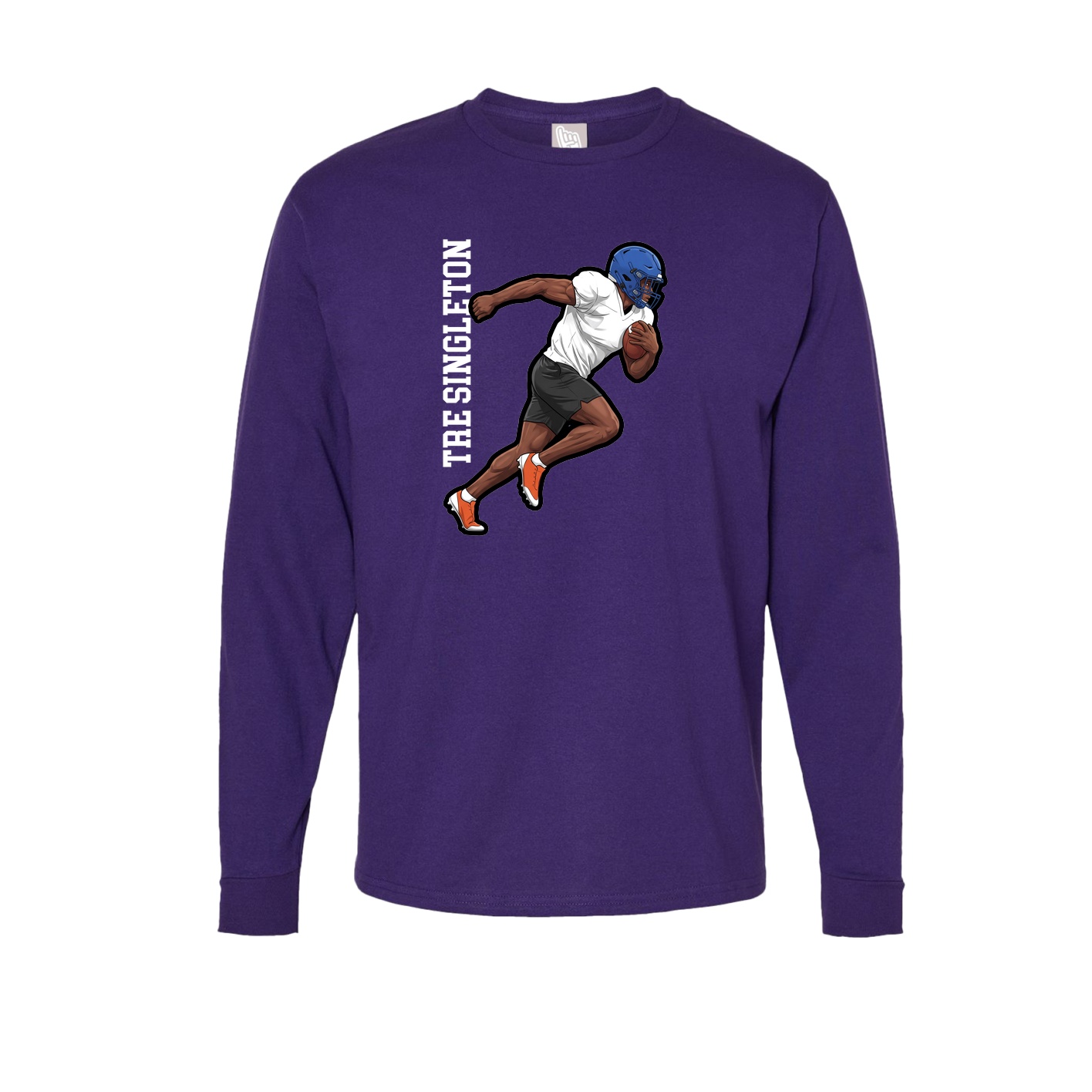 Long Sleeve Tee — Name Vertical in Purple