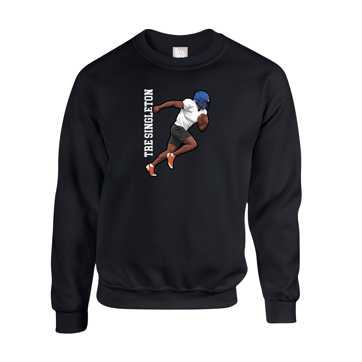 Fleece Crew — Name Vertical in Black