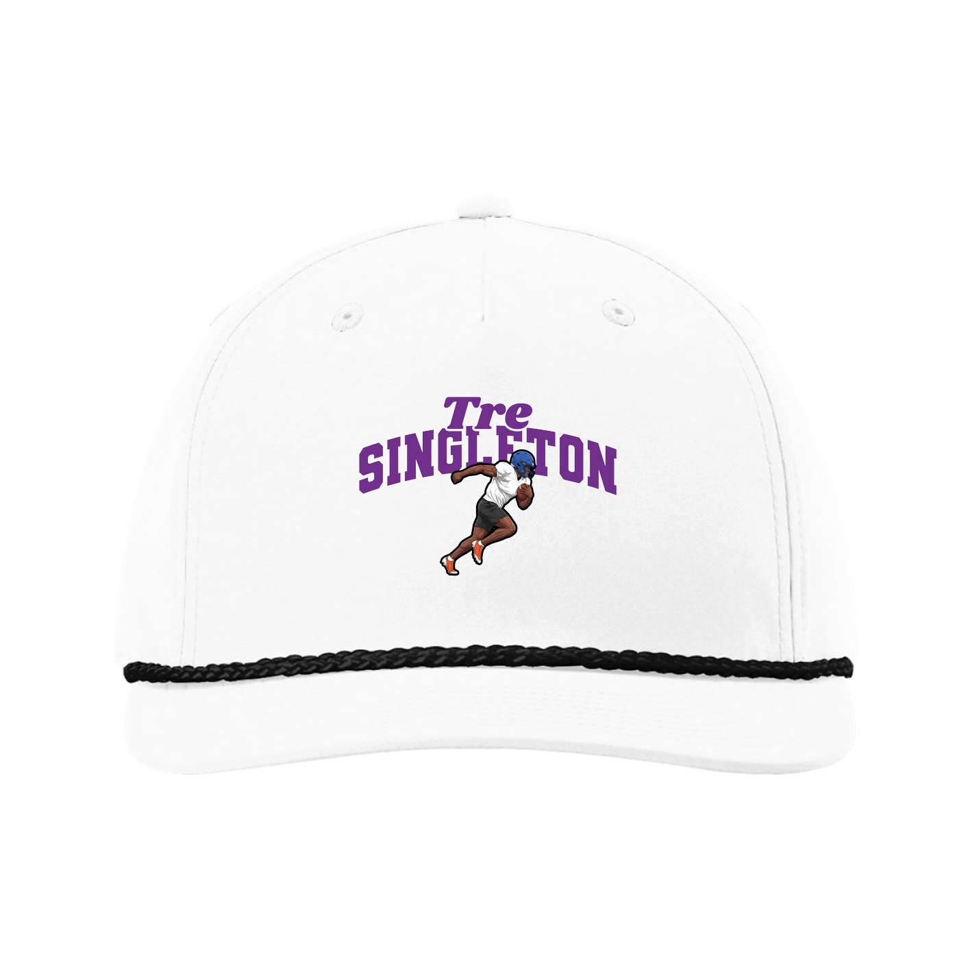 Five-Panel Classic Rope Cap — Signature Arch in White