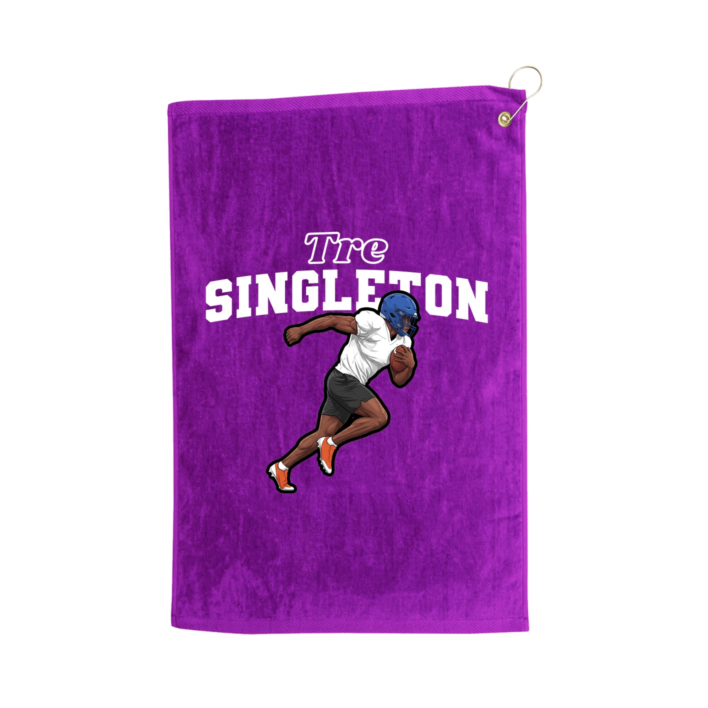Golf Towel — Name Arch in Purple