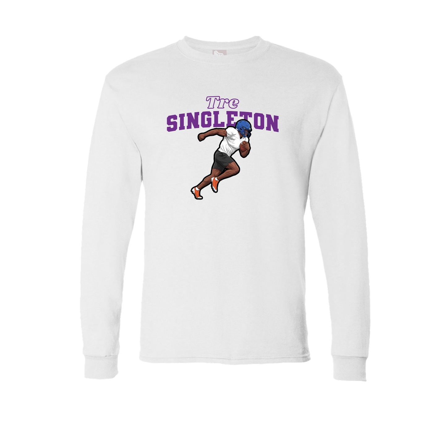 Long Sleeve Tee — Name Arch in White