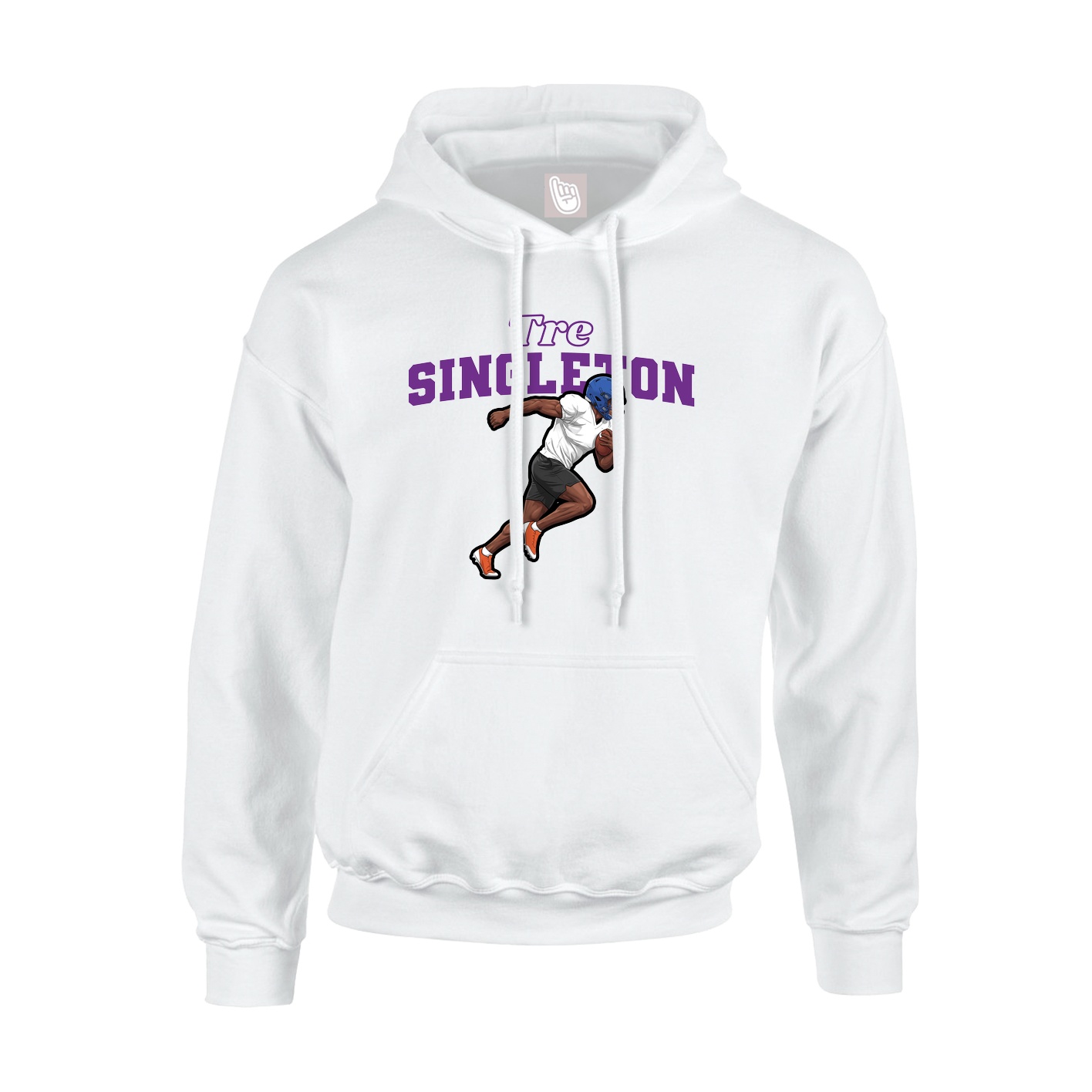 Youth Hoodie — Name Arch in White