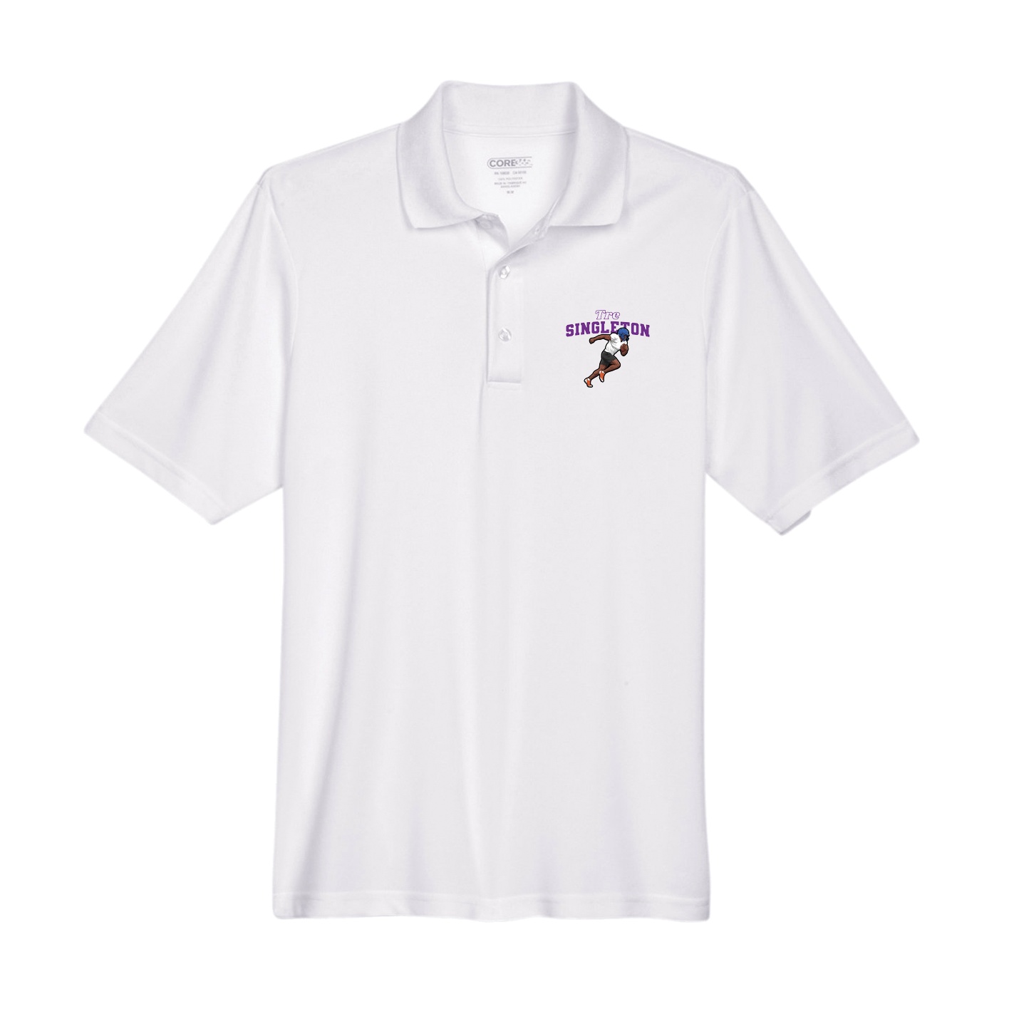 Performance Polo — Name Arch in White