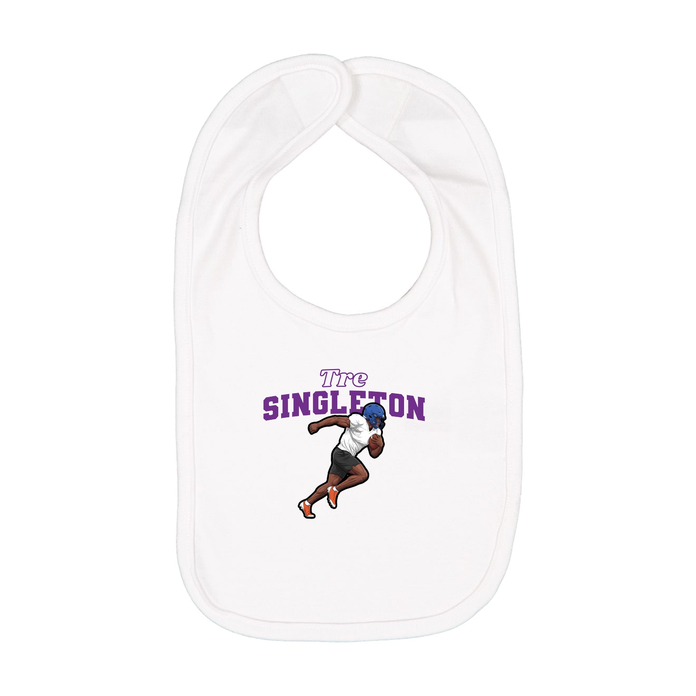 Infant Bib — Name Arch in White