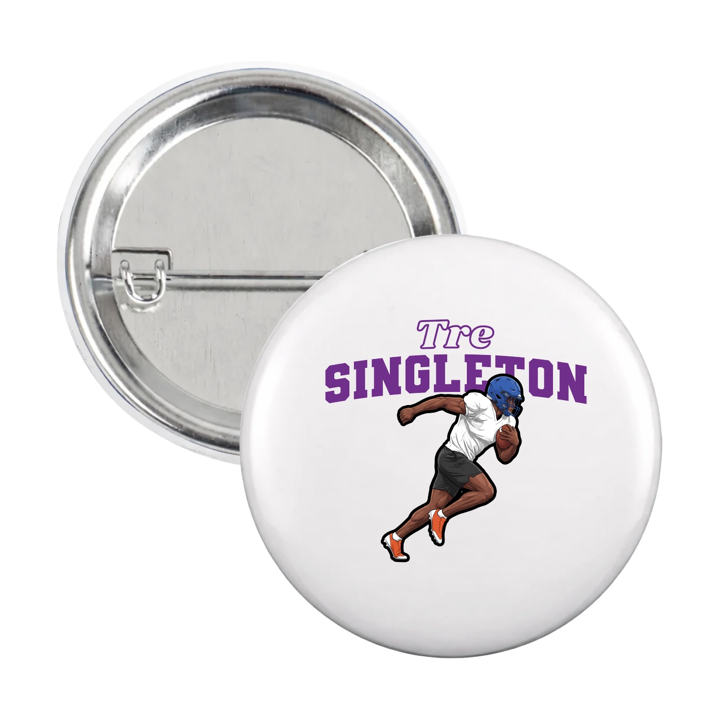 Game Day Button — Name Arch in White