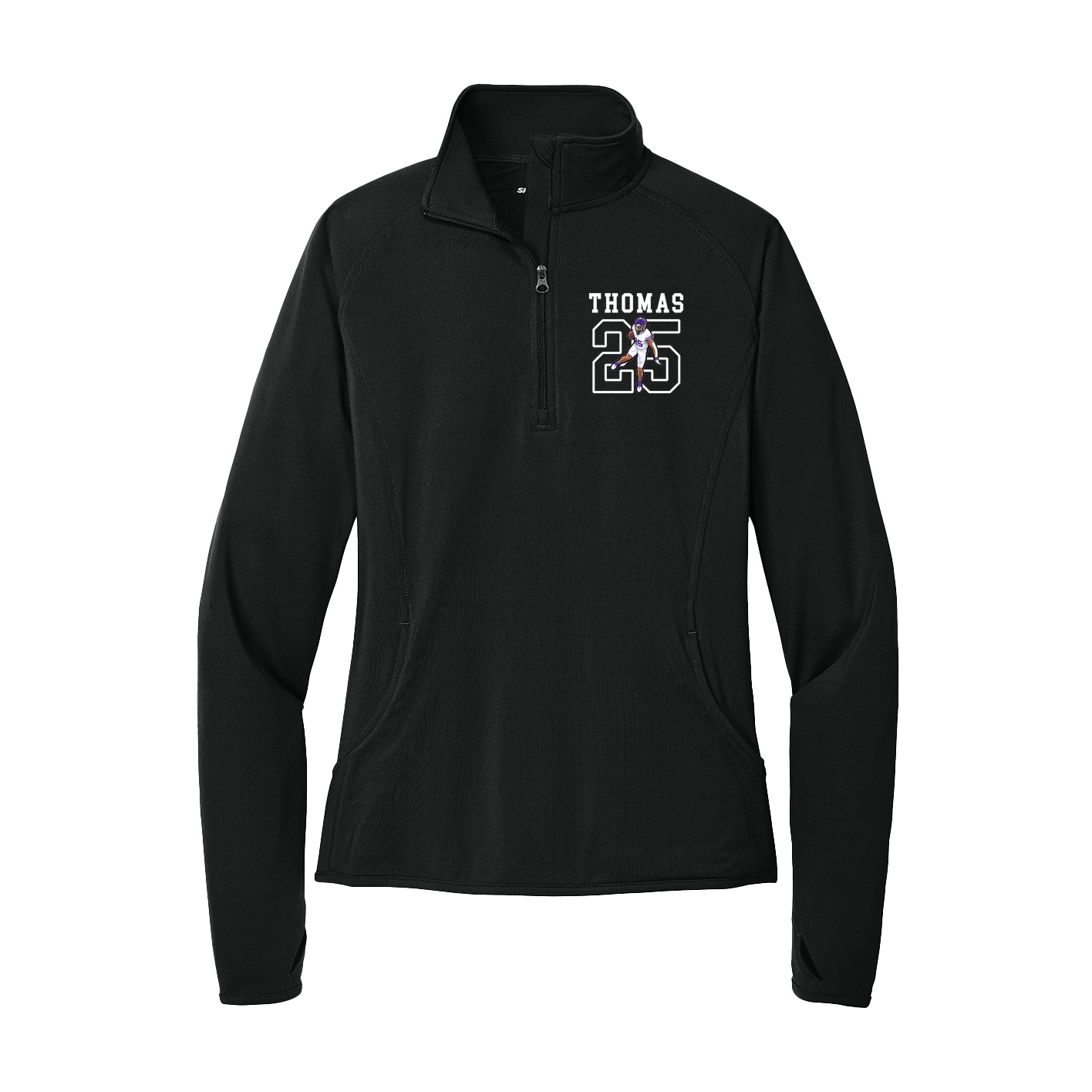 Women's Q-Zip Pullover — Shirsey in Black