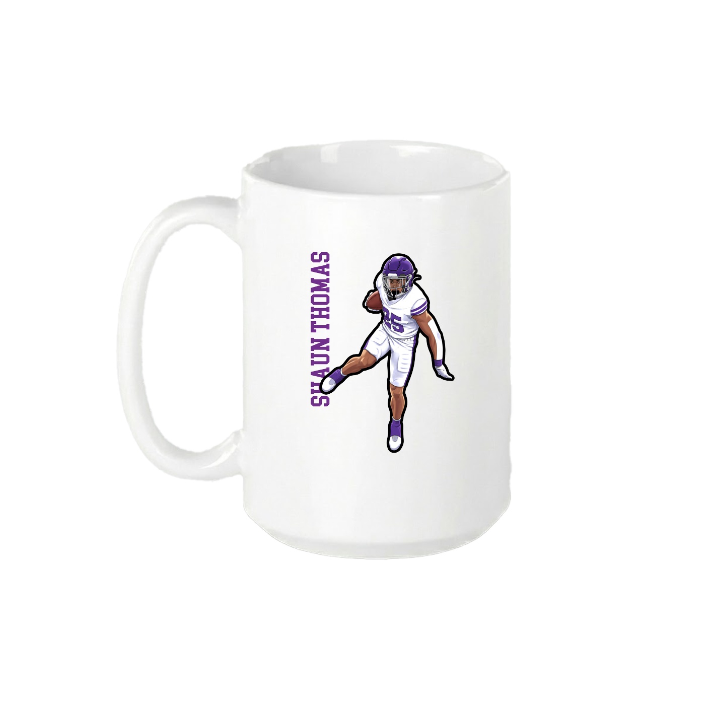 15oz Coffee Mug — Name Vertical in White