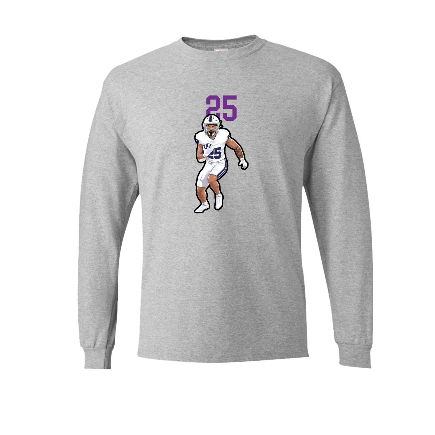 Long Sleeve Tee — Number Top in Grey