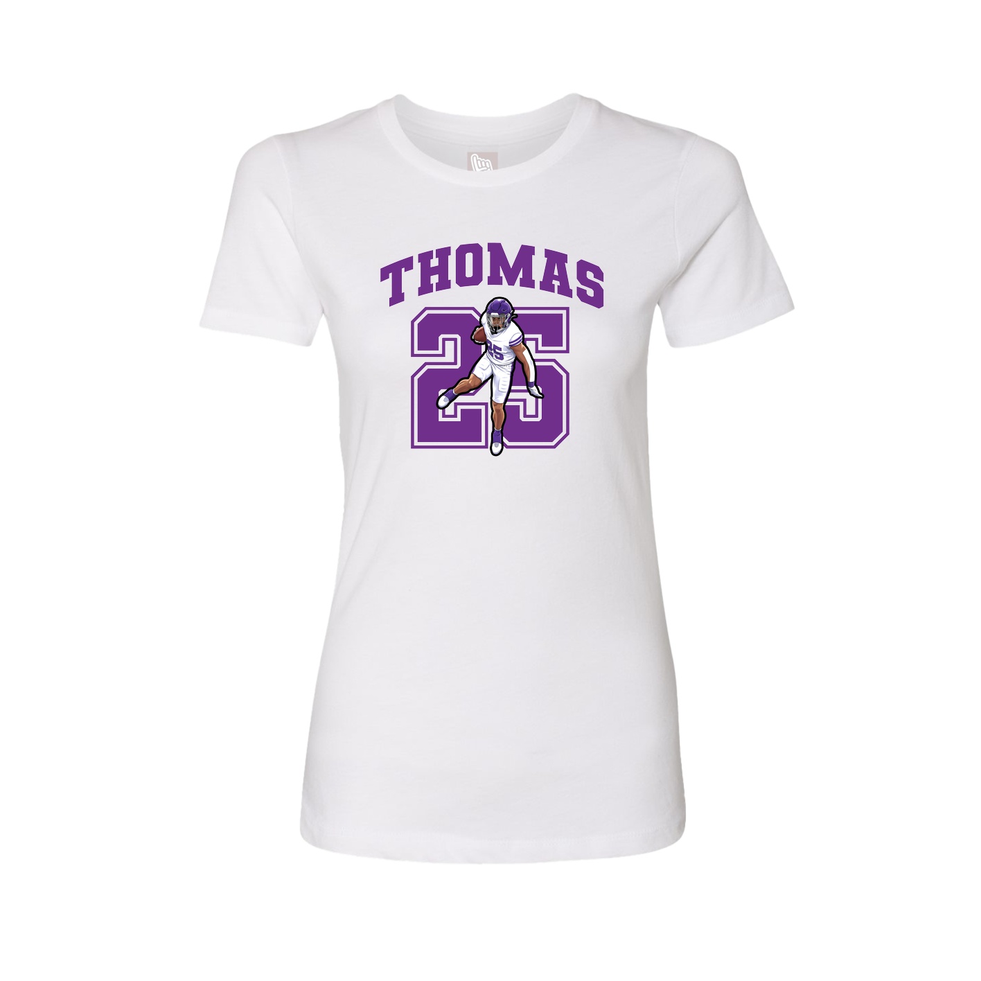 Fitted Women's Tee — Number in White