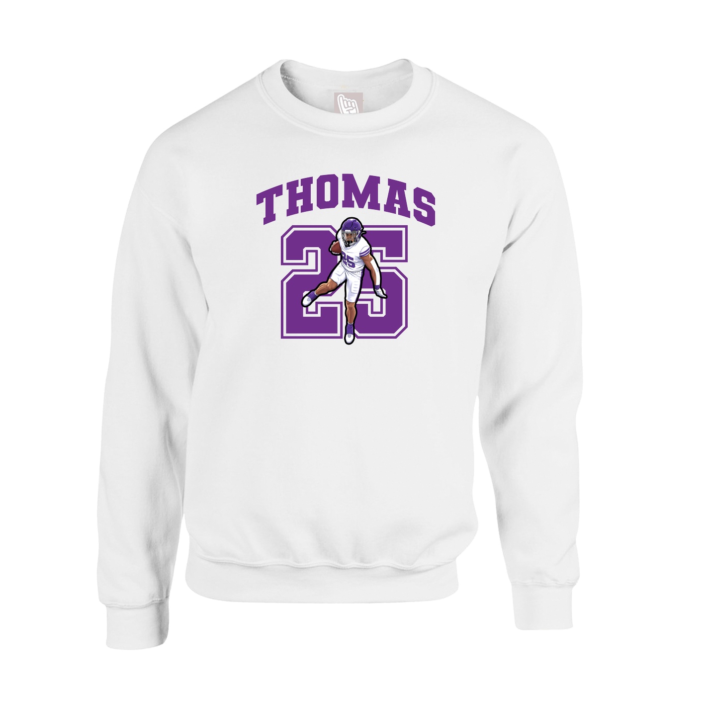 Fleece Crew — Number in White