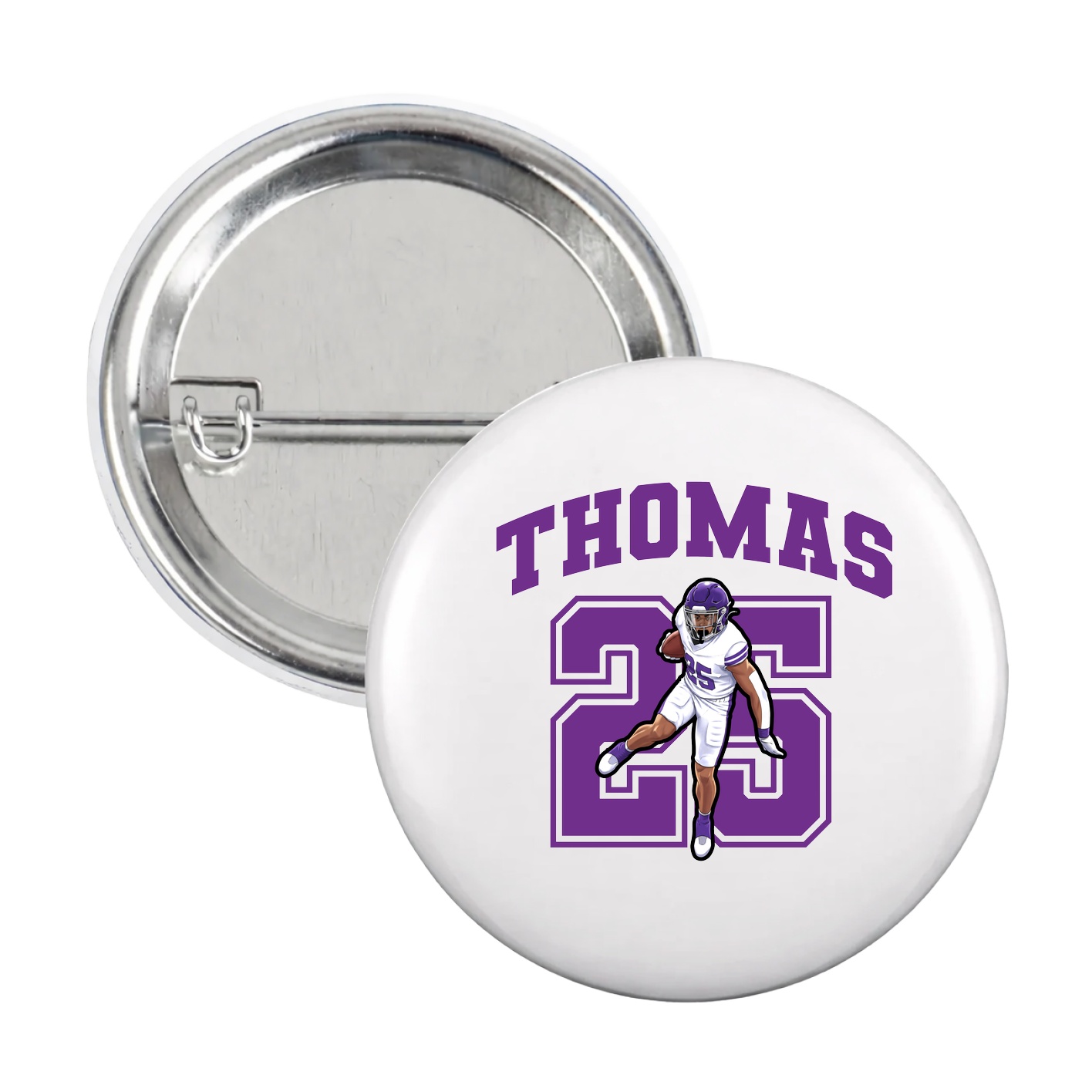 Game Day Button — Number in White