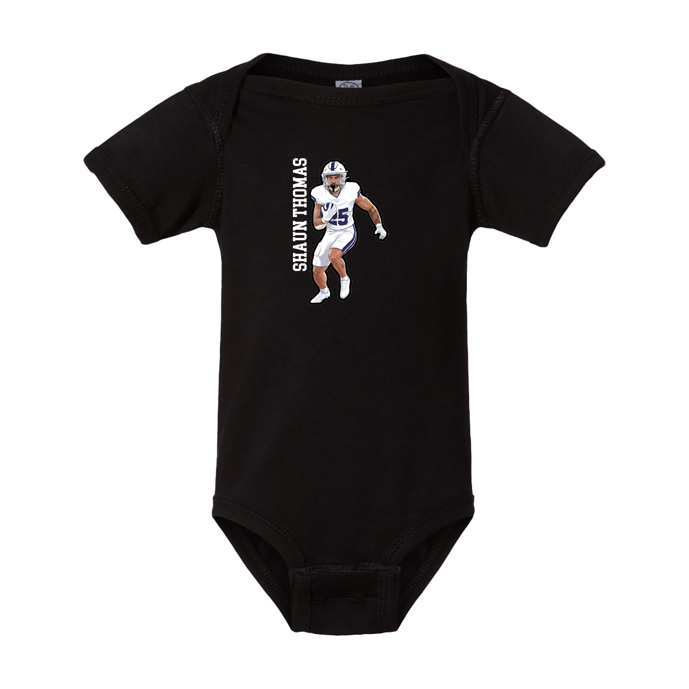 Baby Onesie — Name Vertical in Black
