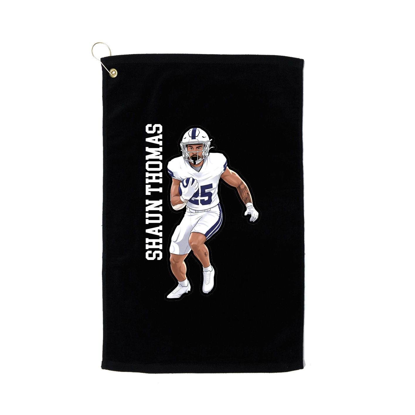 Golf Towel — Name Vertical in Black