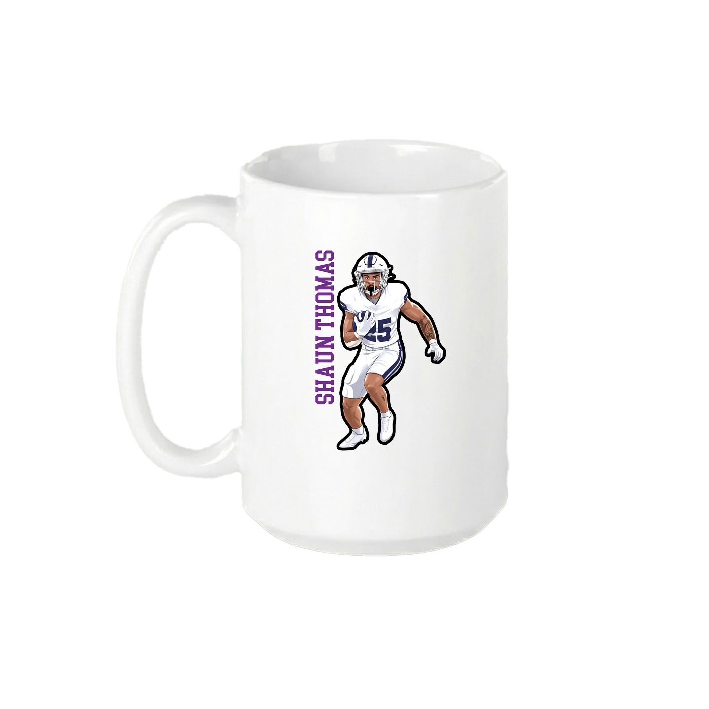 15oz Coffee Mug — Name Vertical in White